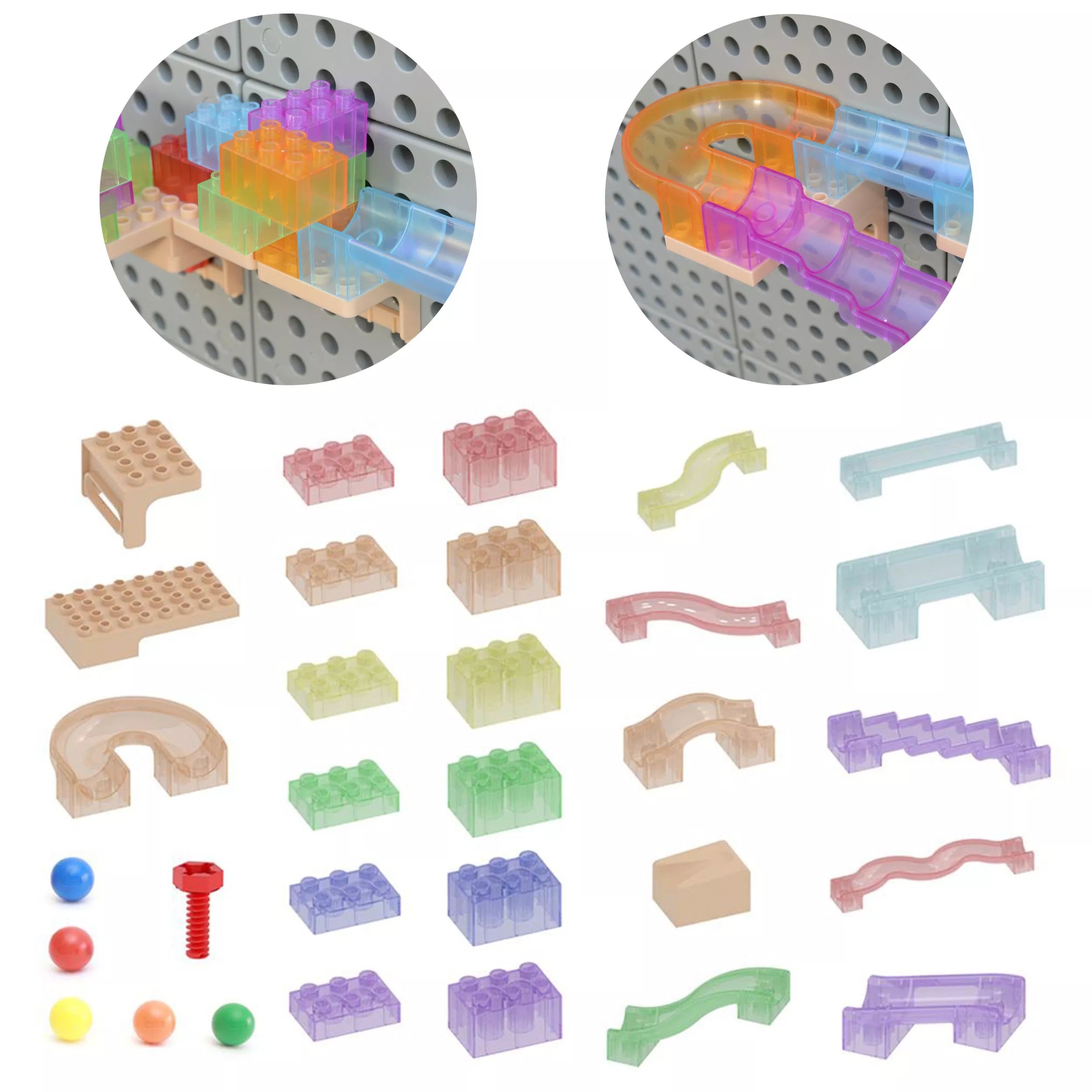 Masterkidz kamuoliukų trasos konstravimo rinkinys STEM lentai 120 dalių